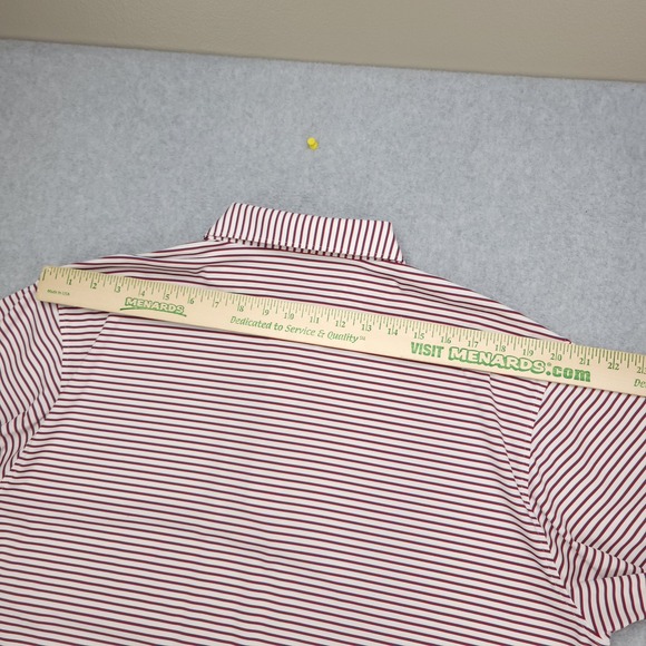 Turtleslon Polo  Golf Shirt men's XL Red White Blue Stiped Performance‎ Stretch - Picture 12 of 13